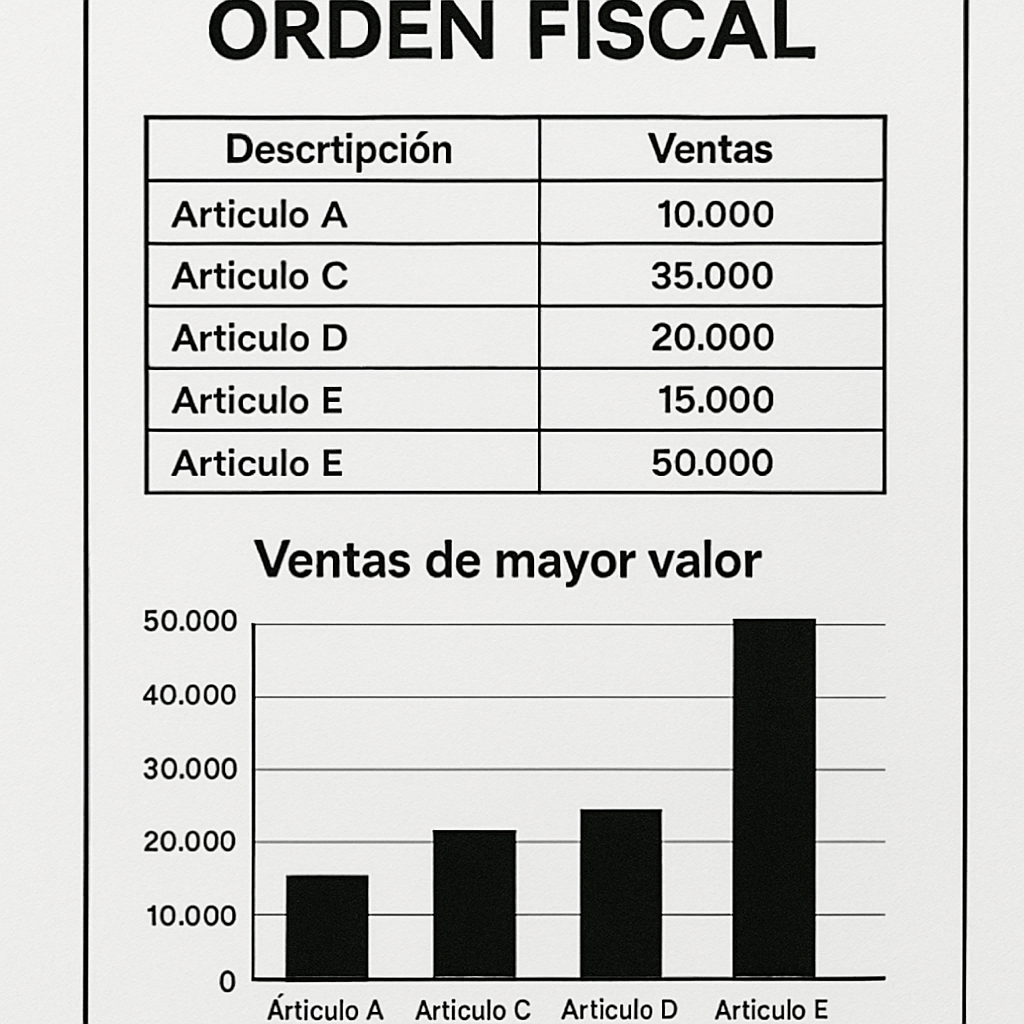 Orden fiscal y ventas de mayor valor