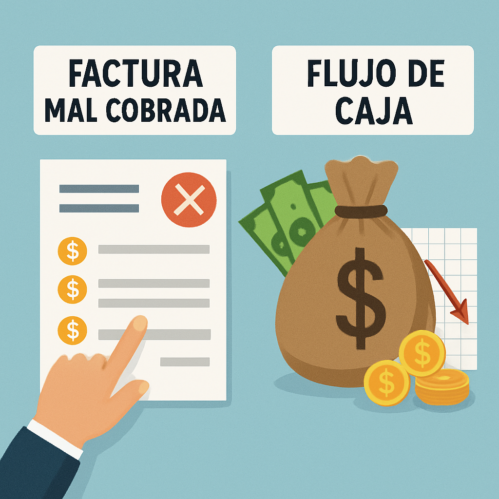 Factura mal cobrada y flujo de caja en finanzas